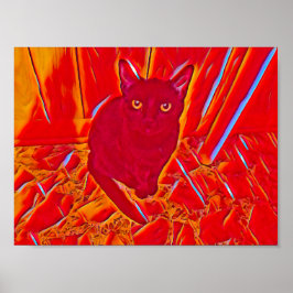 Póster Chloe en pintura de la llama roja