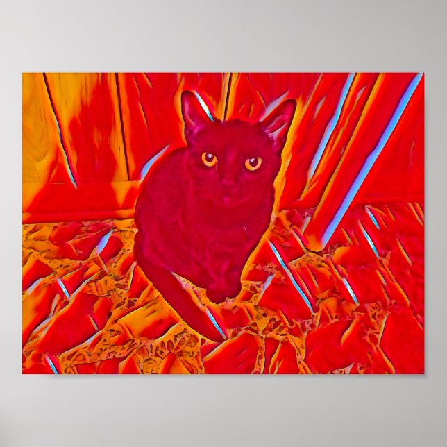 Póster Chloe en pintura de la llama roja (Frente)