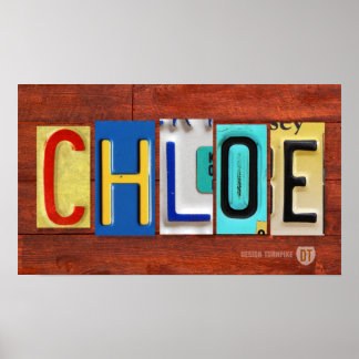 Póster CHLOE Poster de Rótulo de nombre de la placa de la