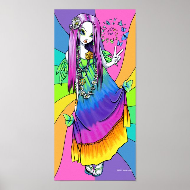 Póster "Chloe": Poster hippie de la paz del arcoiris (Frente)