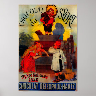 Póster Chocolat du Sport Vintage PosterEurope