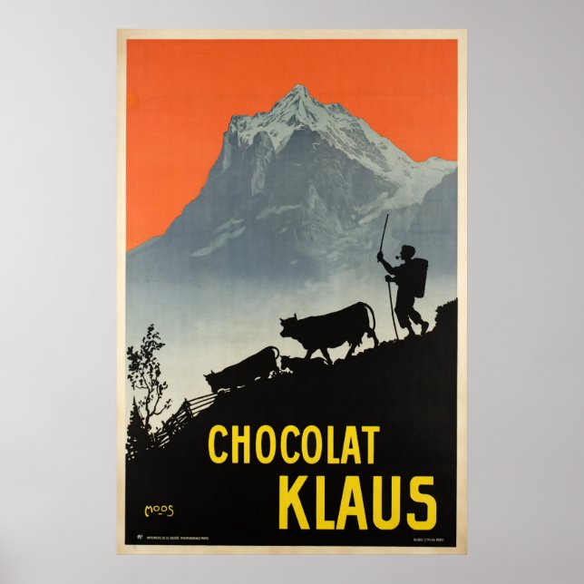 Póster Chocolat Klaus, Poster de publicidad de cosecha su (Frente)