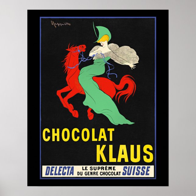 Póster Chocolat Klaus, publicidad vintage, (Frente)