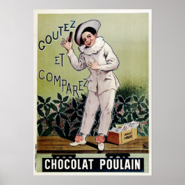 Póster CHOCOLAT POULAIN Leche Chocolate Bar Old French