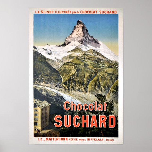 Póster Chocolat Suchard, le Matterhorn (Cervin) Vintage (Frente)