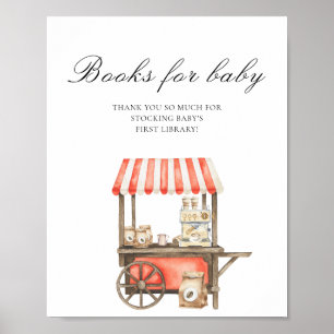 Póster Chocolate baby shower - libros para bebé