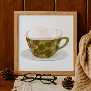 Póster Chocolate caliente con malvaviscos