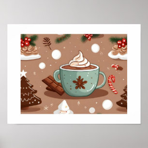 Póster Chocolate caliente navidades