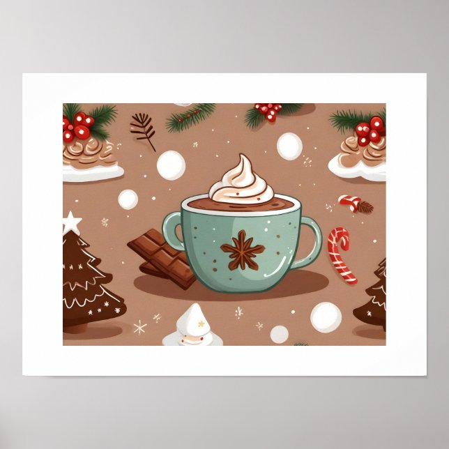 Póster Chocolate caliente navidades (Frente)