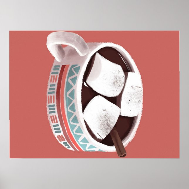 Póster Chocolate caliente - Regalo de amante de chocolate (Frente)