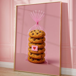 Póster Chocolate Chip Cookie Wall Art, Cute Kitchen