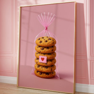 Póster Chocolate Chip Cookie Wall Art, Cute Kitchen