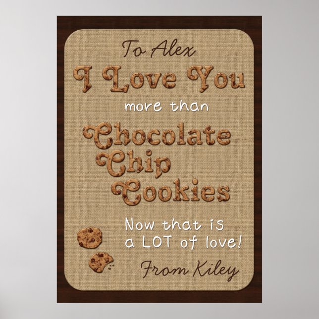 Póster Chocolate Chip Crispy Yummy Cookies Golden Brown (Frente)