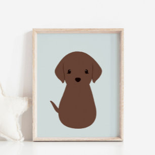 Póster Chocolate Labrador Cachorro Perro Poster de guarde