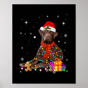 Póster chocolate labrador santa hat navidades hada luz