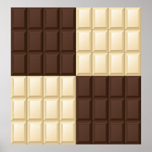 Póster Chocolate Marrón Y Blanco