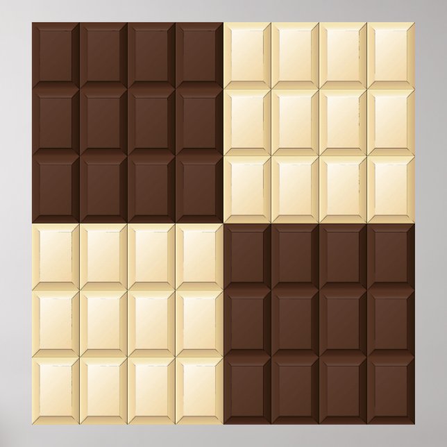 Póster Chocolate Marrón Y Blanco (Frente)