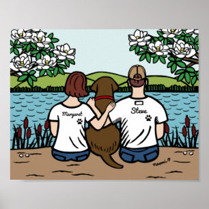 Póster Chocolate personalizado Labrador Familia Brown S P