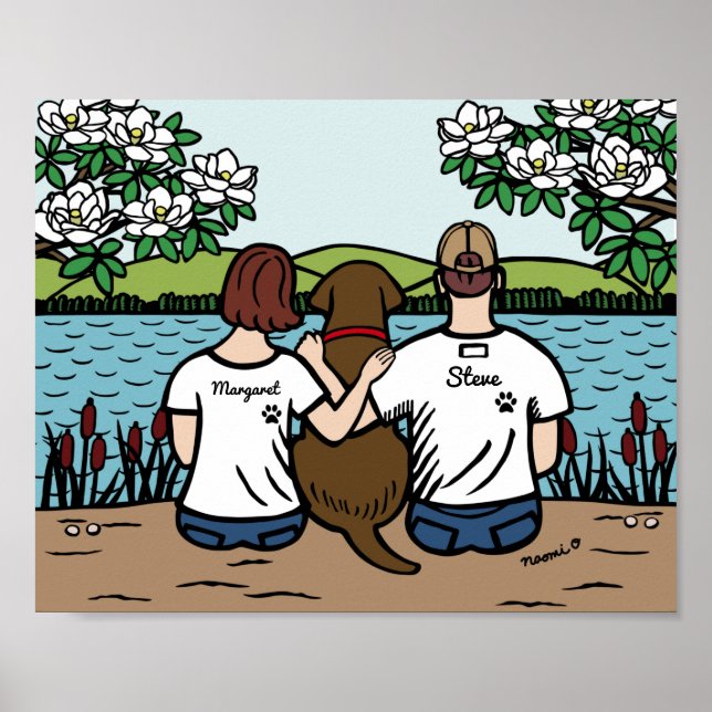Póster Chocolate personalizado Labrador Familia Brown S P (Frente)
