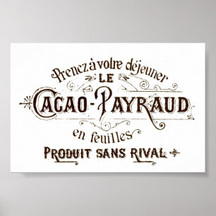 Póster Chocolate vintage