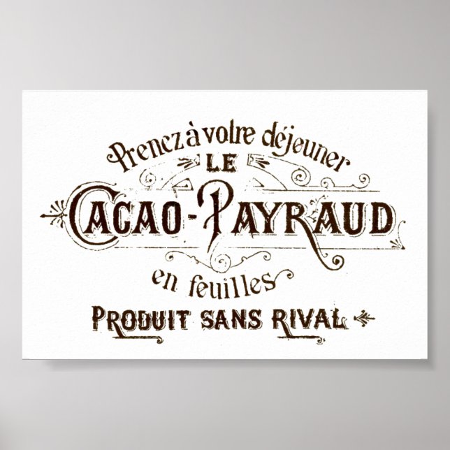 Póster Chocolate vintage (Frente)