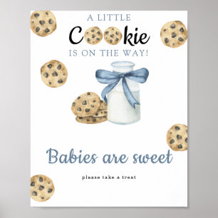 Póster Chocolate y galletas baby shower Los bebés son dul