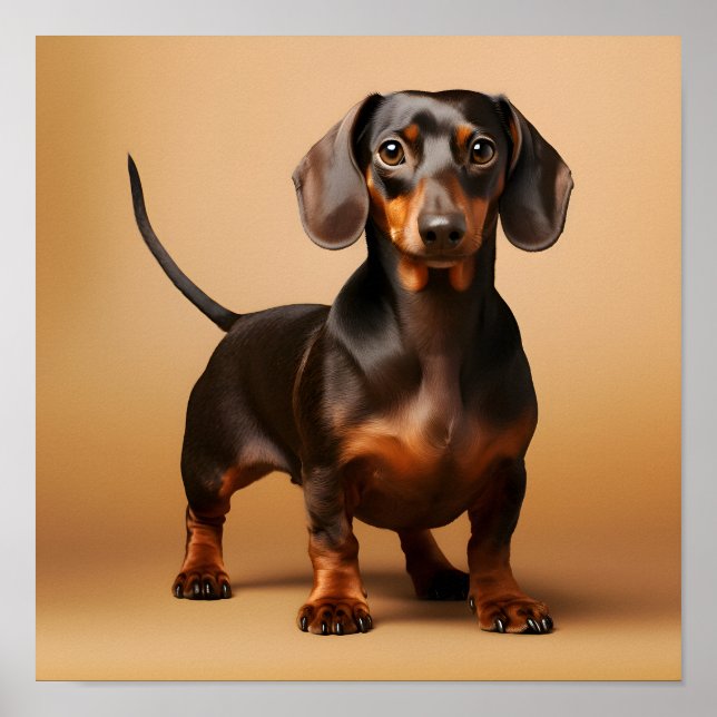 Póster Chocolate y perro de Tan Dachshund (Frente)
