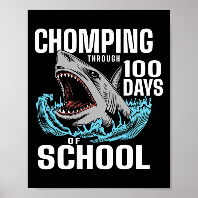 Póster Chomping A Lo Largo De 100 Días Escolares De Tibur (Frente)