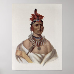 Póster Chon-Ca-Pe or 'Big Kansas', an Oto Chief