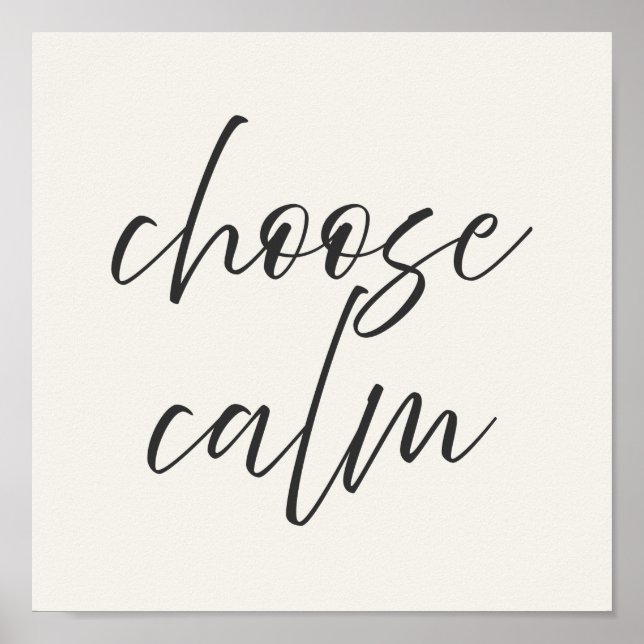 Póster “Choose Calm” Minimalist Poster | Gray & Ivory  (Frente)