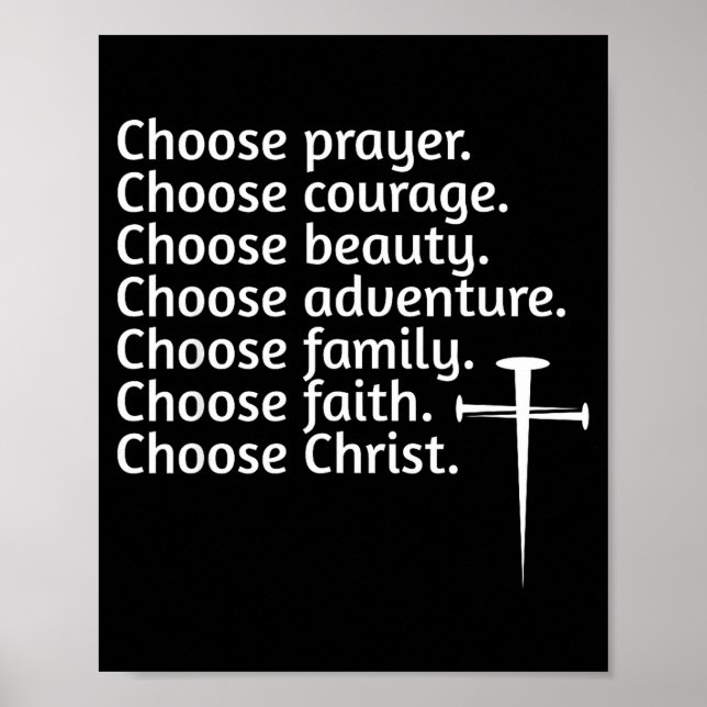 Póster Choose Christ Prayer Courage Beauty Family, Advent (Frente)