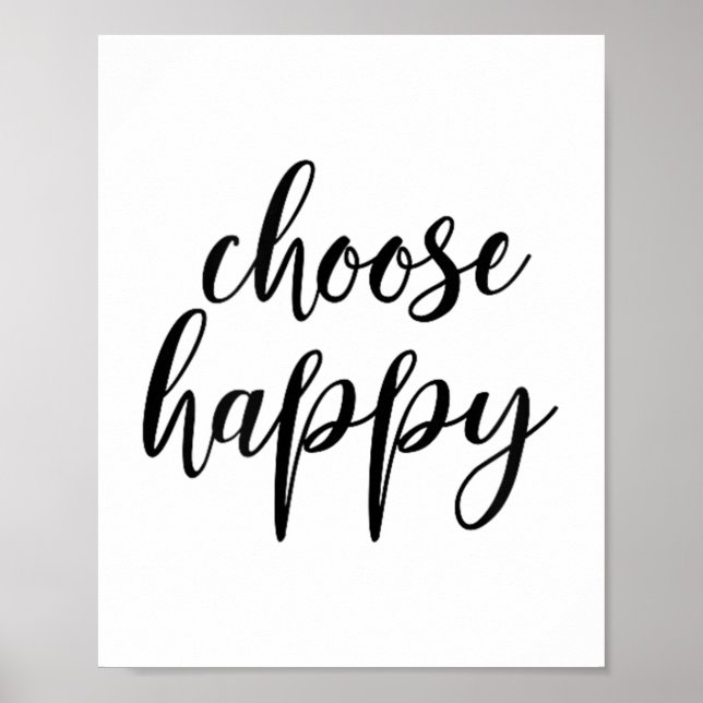 Póster Choose Happy - For Women &amp; Men, Motivational Q (Frente)