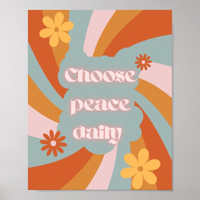 Póster Choose Peace Daily – Minimalist Motivational desig (Frente)