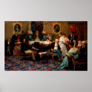 Póster Chopin que juega el piano