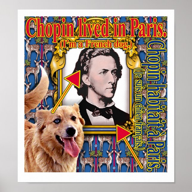 Póster Chopin vivía en París. (Frente)