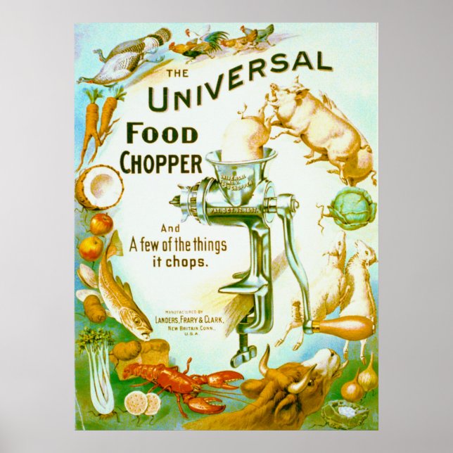 Póster Chopper universal de alimentos 1897 (Frente)