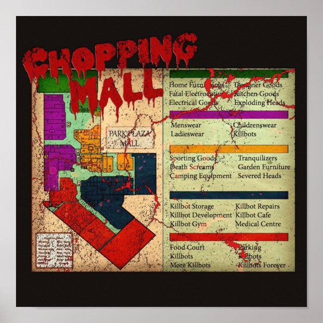 Póster Chopping Mall V2 Horror Movie Tshirt (Frente)