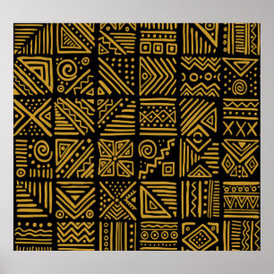 Póster Choque africano: etnia tribal sin costuras.