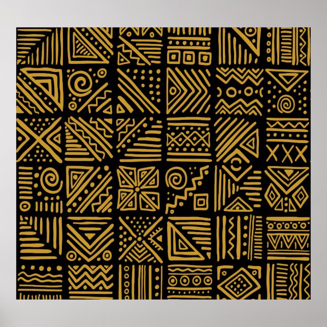 Póster Choque africano: etnia tribal sin costuras. (Frente)