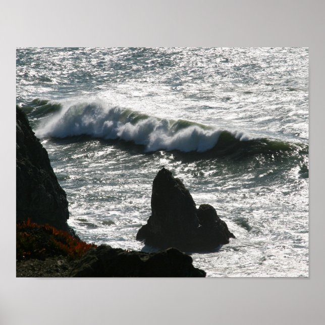 Póster Choque de olas en la bahía de San Francisco (Frente)