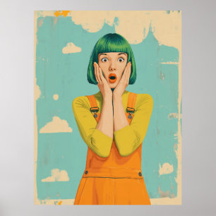 Póster Choque retro pop de color