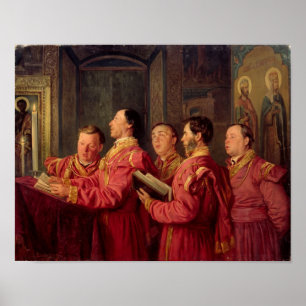 Póster Choristers en la iglesia, 1870
