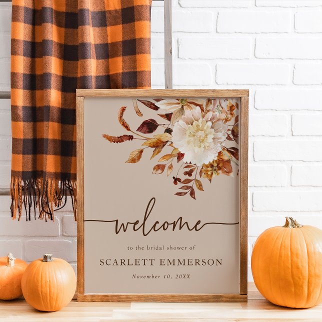 Póster Chorreo de boda elegante de otoño (Fall Elegant Bridal Shower Poster
)