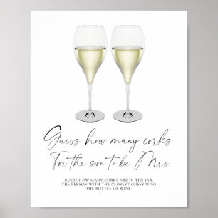 Póster Chorreo de Novia Adivina Cuántos Corchos