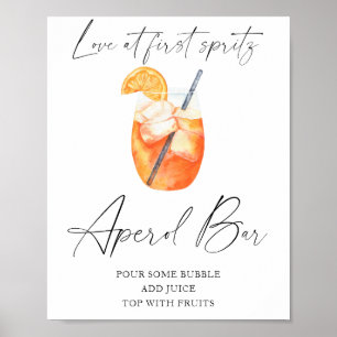 Póster Chorro de ducha nupcial - barra de aperol