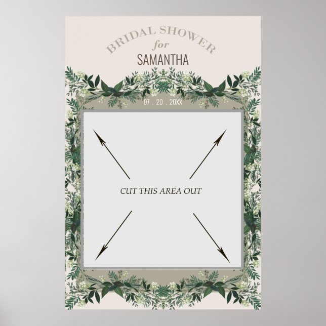 Póster Chorro de Novia con Vegetación Cabina de Fotos Por (Frente)