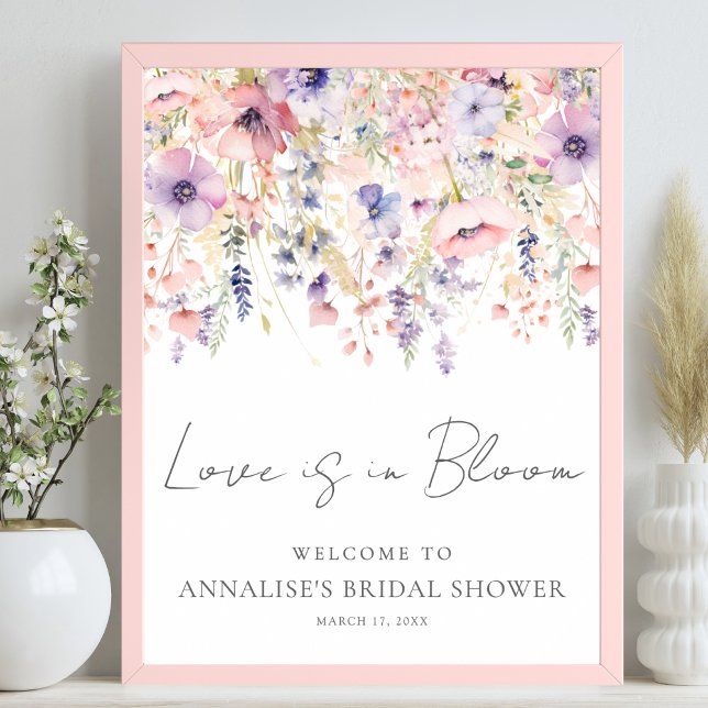 Póster Chorro Nupcial de Flores Silvestres (Wildflower Floral Bridal Shower Poster )