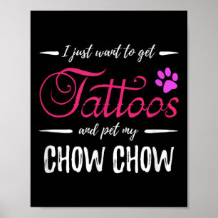 Póster Chow Chow Perro Lover Tattoo Shirt Divertido Perro