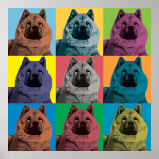 Póster Chow Chow Pop-Art Poster (Frente)