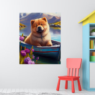 Póster Chow Chow sobre un remo: Una aventura panorámica